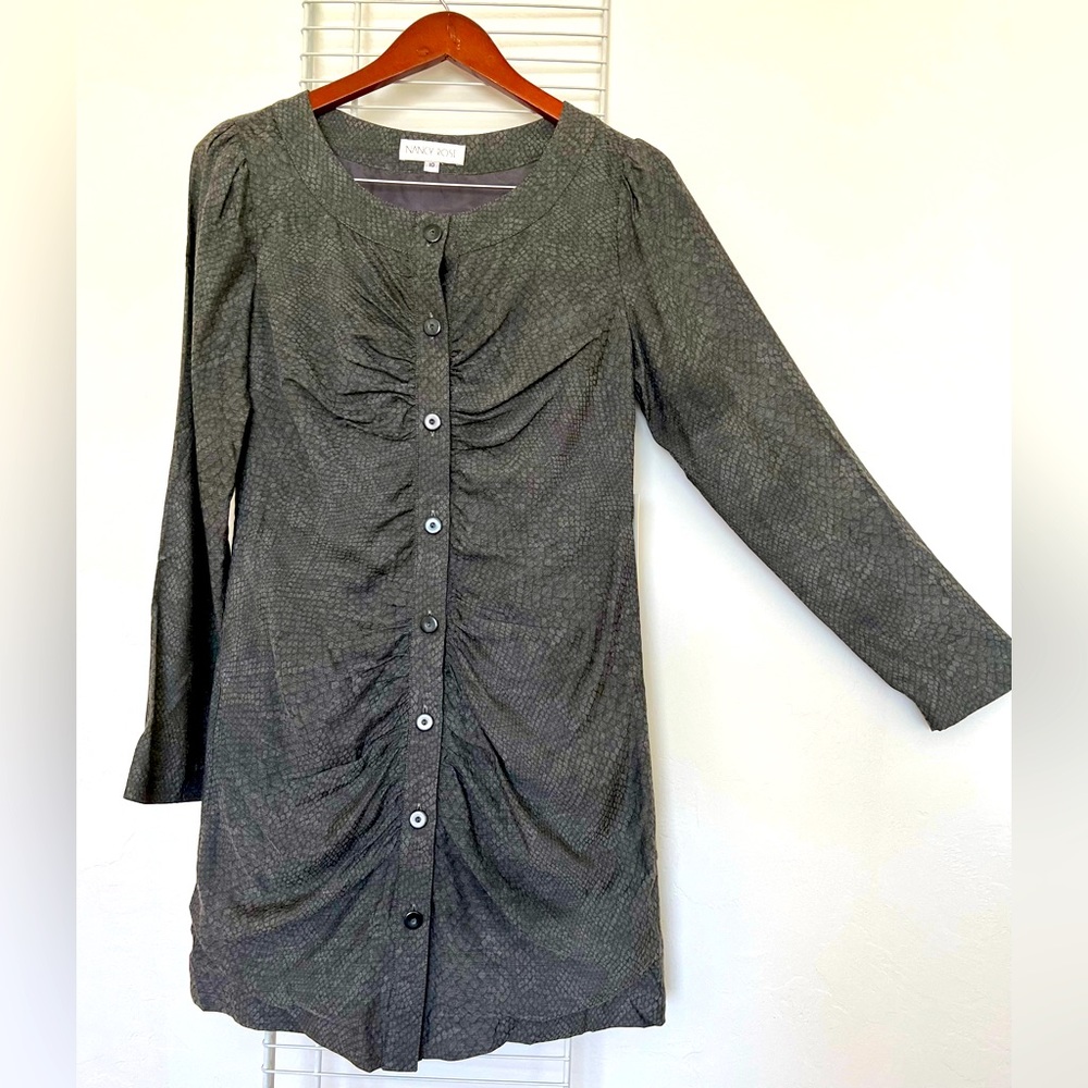 Nancy Rose size 10 gray snakeskin dress